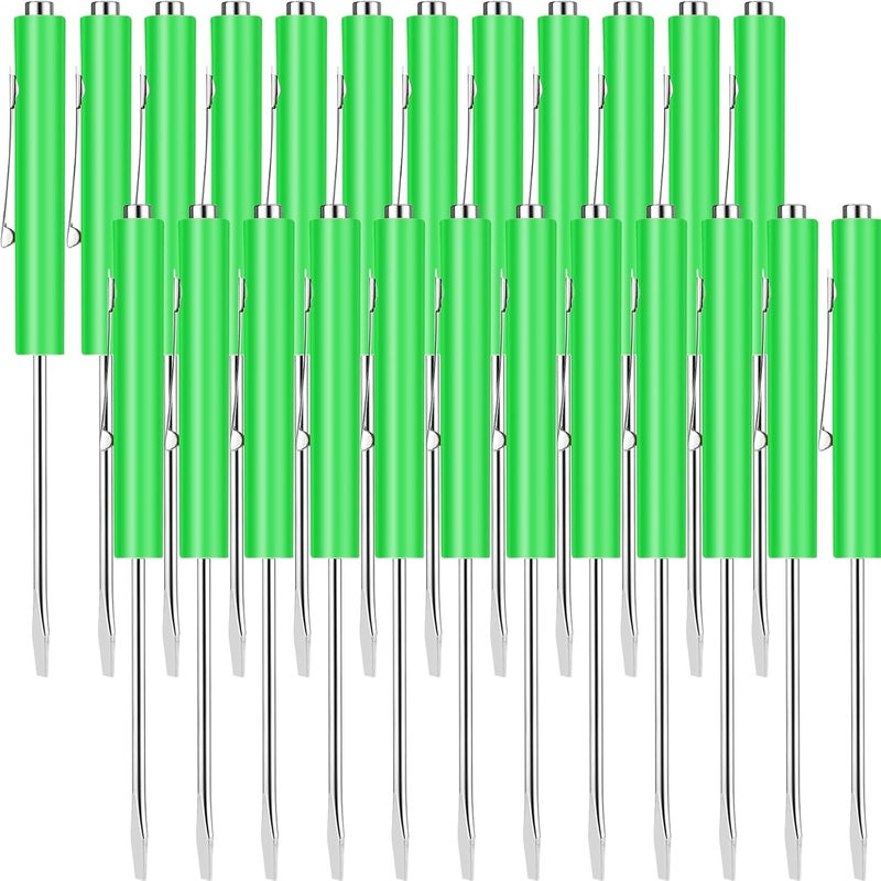 cssopenss 24 Pieces Pocket Screwdriver Mini Tops And magnetic pocket screwdriver ​with A Single Blade Head for Mechanical, Electrician (Green) - Image 1